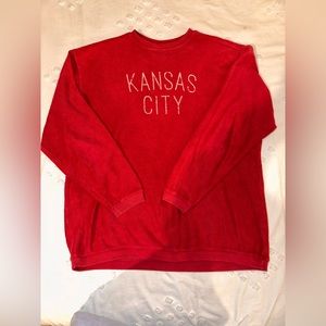 Kansas City Women’s Red Arch Long Sleeve Corded Crew Sweatshirt - Size L